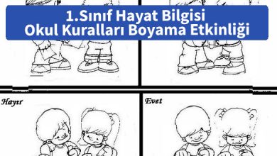 ilkokul_1_Sinif_Hayat_Bilgisi_Okul_Kurallari_Boyama_Etkinligi_ornek_resim