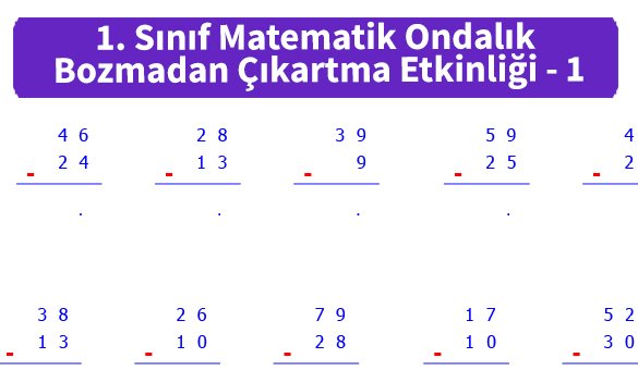 ilkokul_1_Sinif_Matematk_Ondalik_Bozmadan_Cikartma_Etkinligi_1_ornek_Resim