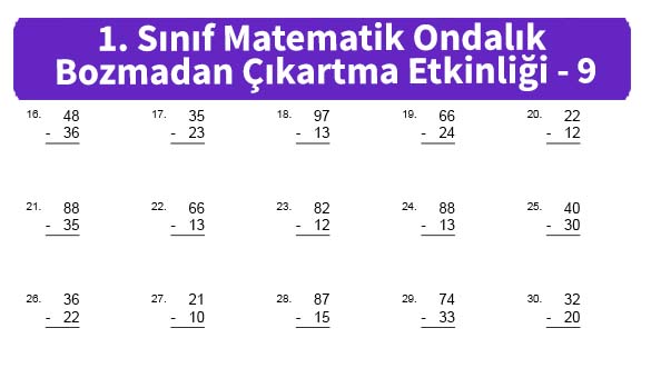 ilkokul_1_Sinif_Matematk_Ondalik_Bozmadan_Cikartma_Etkinligi_9_ornek_resim