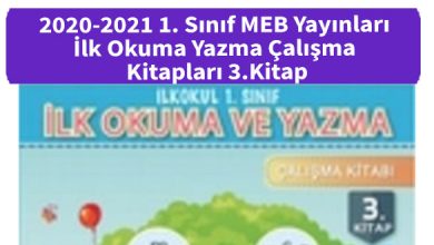 2020 2021 1 Sinif MEB Yayinlari ilk Okuma Yazma Calisma Kitaplari 3 Kitap Kapak