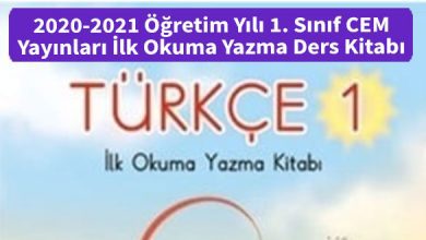 2020 2021 Ogretim Yili 1 Sinif Cem Yayinlari ilk okuma yazma Ders Kitabi kapak