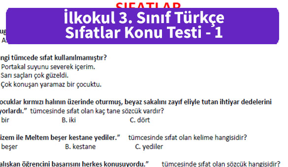 ilkokul-3-sinif-turkce-sifatlar-konu-testi