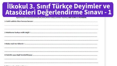 ilkokul_3_Sinif_Turkce_Deyimler_ve_Atasozleri_Degerlendirme_Sinavi