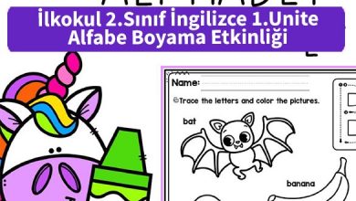 ilkokul 2 Sinif ingilizce 1 Unite Alfabe Boyama Etkinligi pdf indir