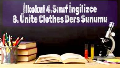 İlkokul 4.Sınıf İngilizce 8. Ünite Clothes Ders Sunumu