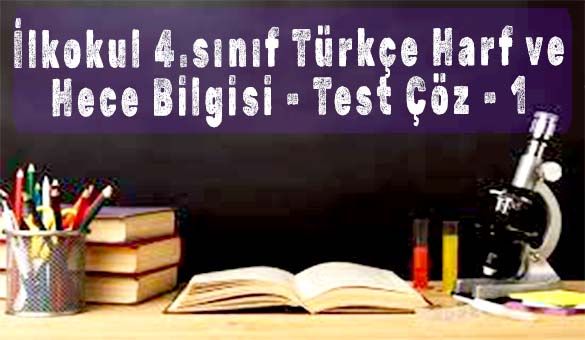 İlkokul 4.sınıf Türkçe Harf ve Hece Bilgisi - Online Test Çöz - 1
