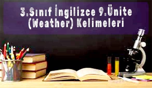 3.Sınıf İngilizce 9.Ünite (Weather) Kelimeleri